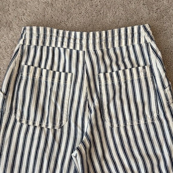 American Eagle Striped Drawstring Straight Legs pants | size 2 | blue & white - Picture 4 of 8